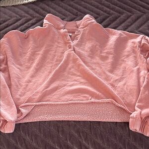 Pink cropped Pullover Sweatshirt